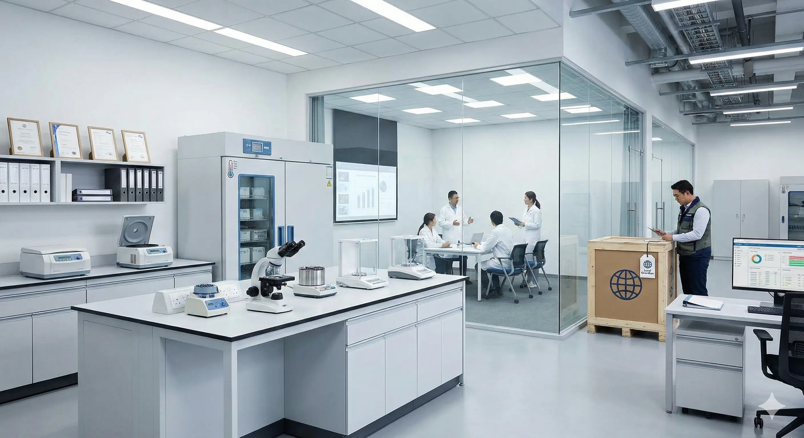 Medical professional reviewing documents at desk